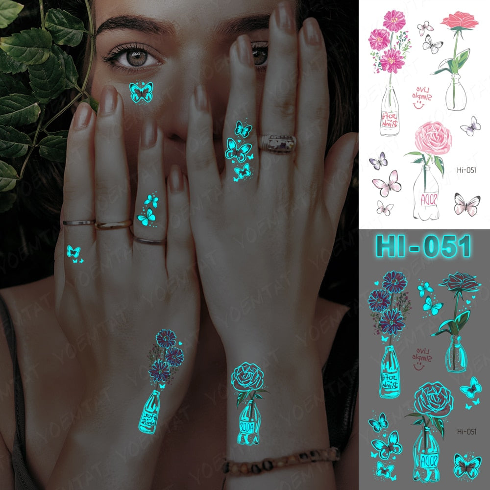 Blue Luminous Glow Tattoo Sticker