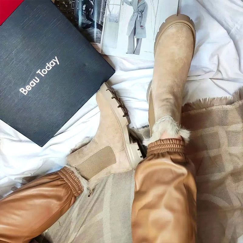 Chelsea Suede Boots Warm