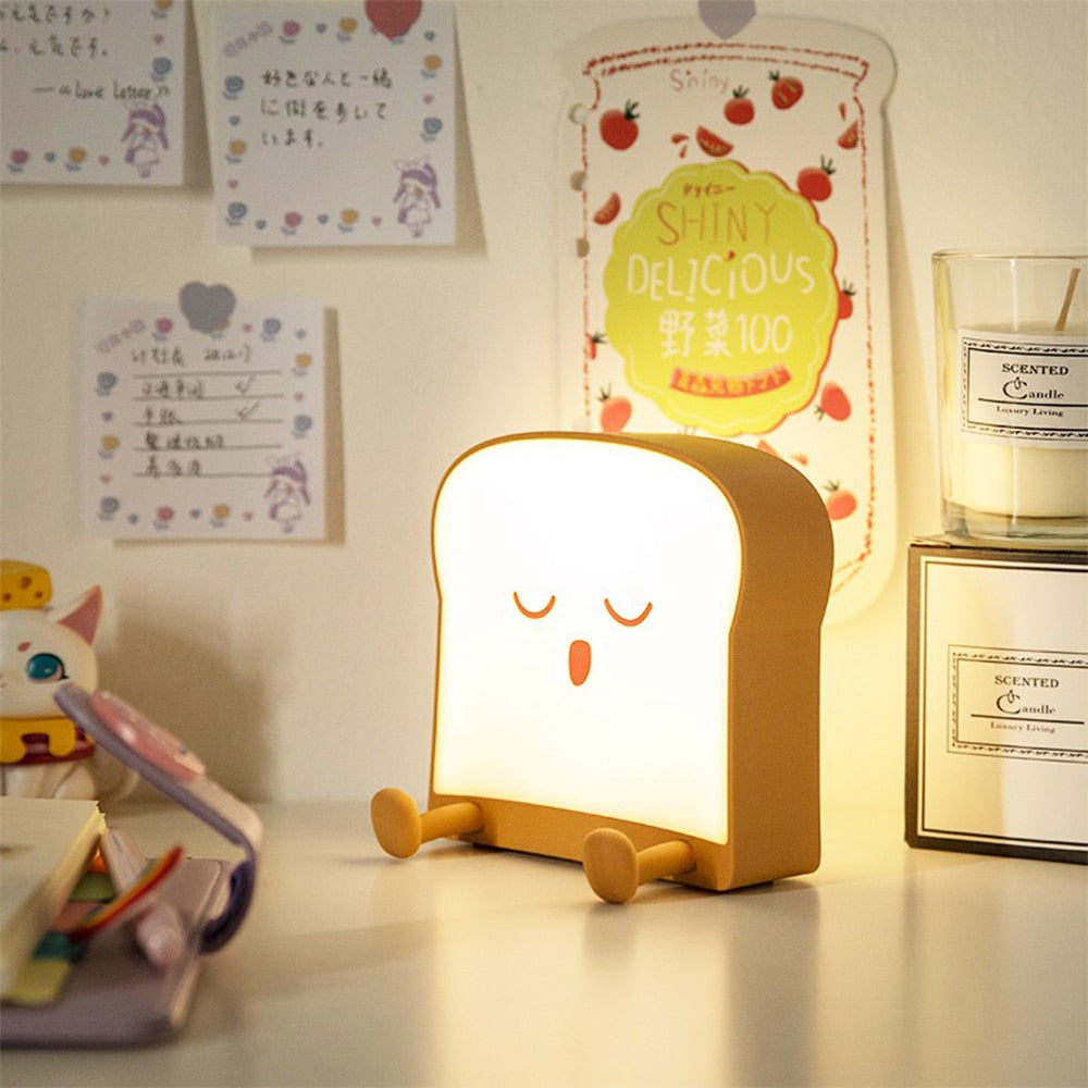Cute Toast LED Night Lamp USB