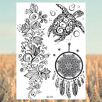 Lotus Henna Mandala Chest Temporary Tattoos