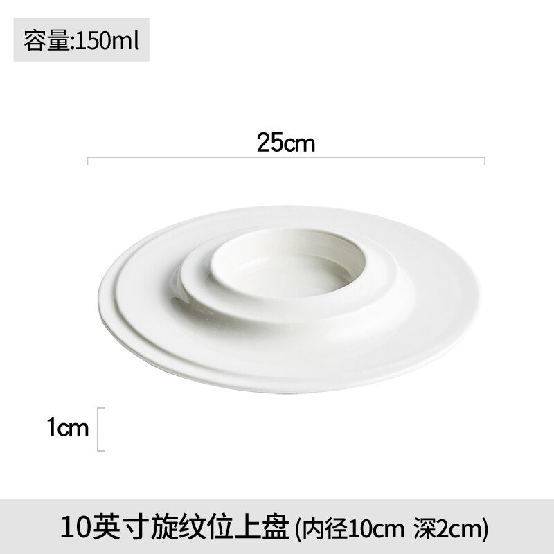 Creative White Swirl Pattern  Plate