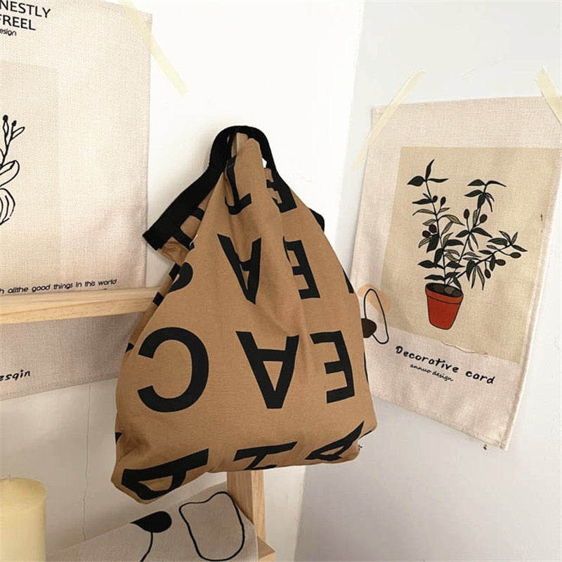 Large Letter Shopping Bag Canvas