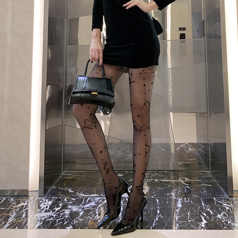 Constellation Printed Pattern Tights