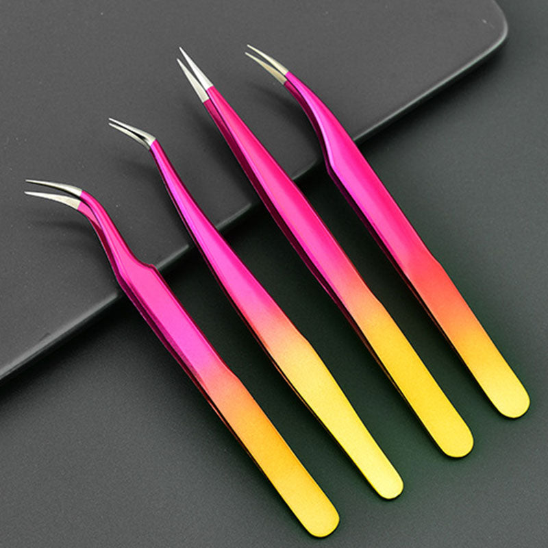 1Pc Colored Anti-Static Tweezers For Eyelash Extension