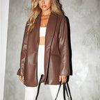 Faux Leather Blazers