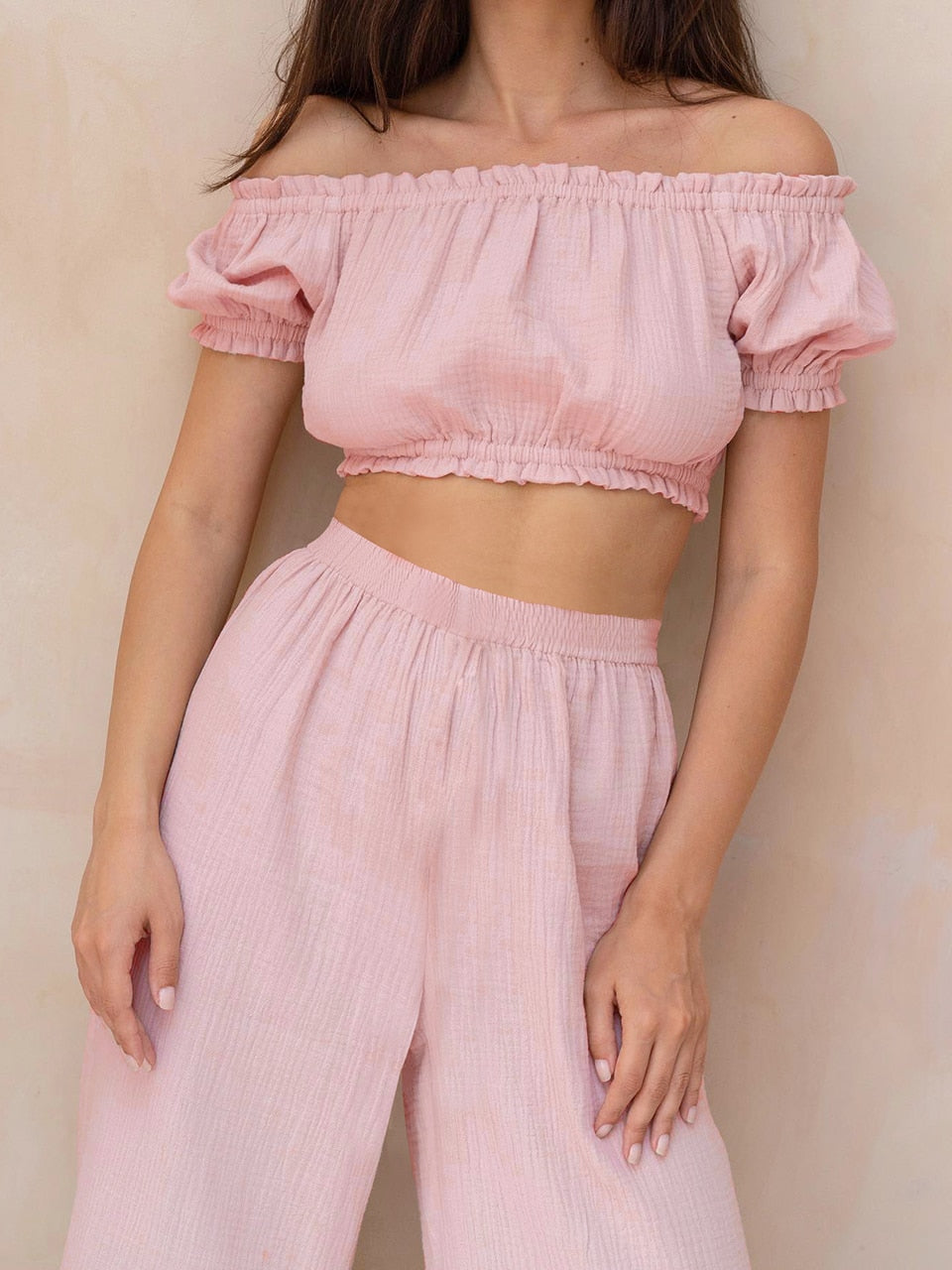 Cotton Loungewear Ruffle Pyjama