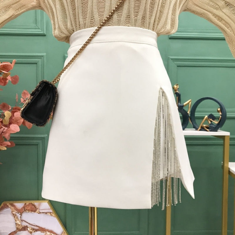 Chain Tassel Mini Skirt