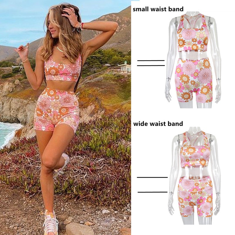Floral Print Tracksuits Two Piece Set