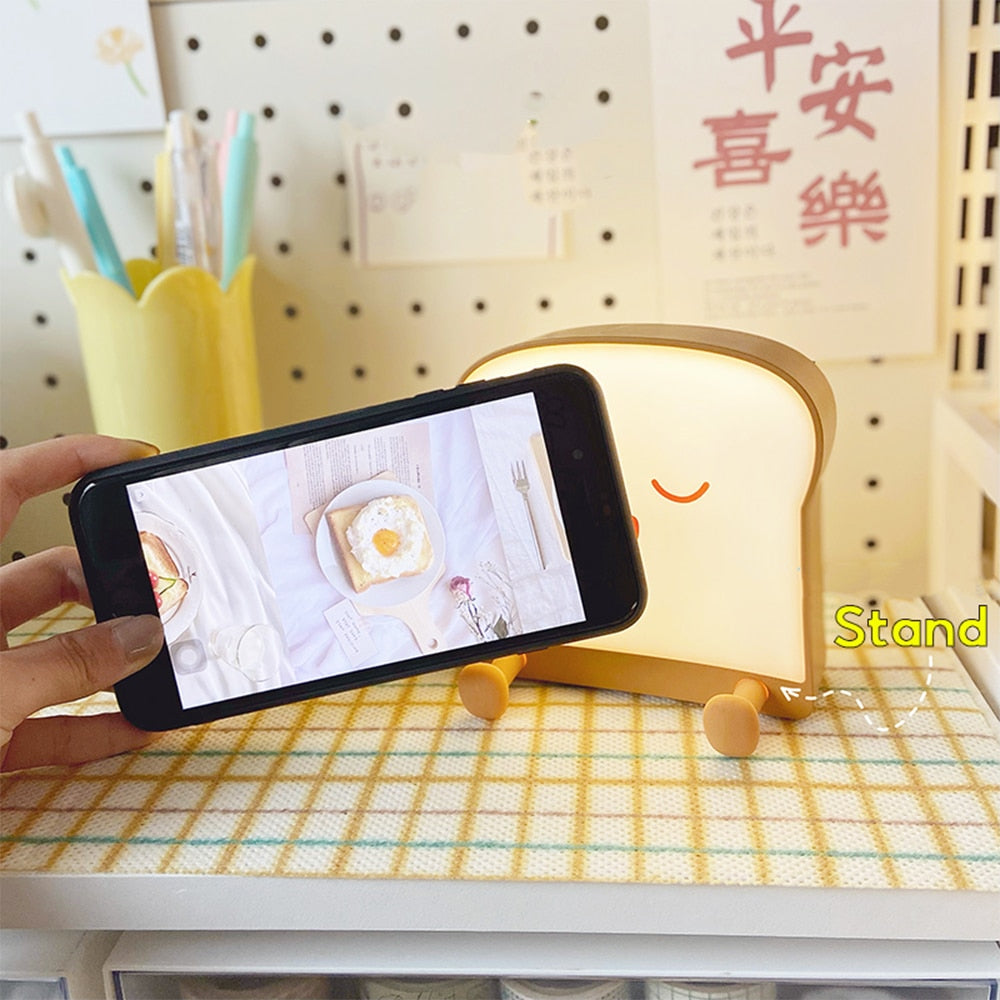 Cute Toast LED Night Lamp USB