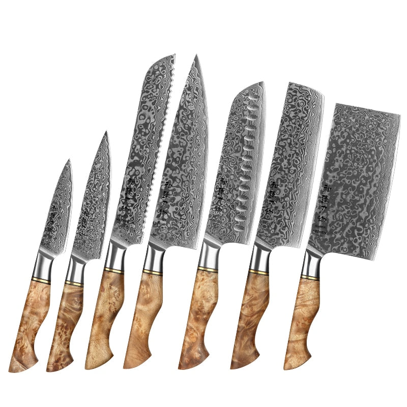 Kitchen Damascus Steel Knife Set