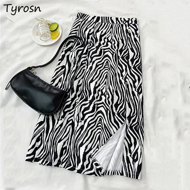 Striped Skirts Midi Skirt