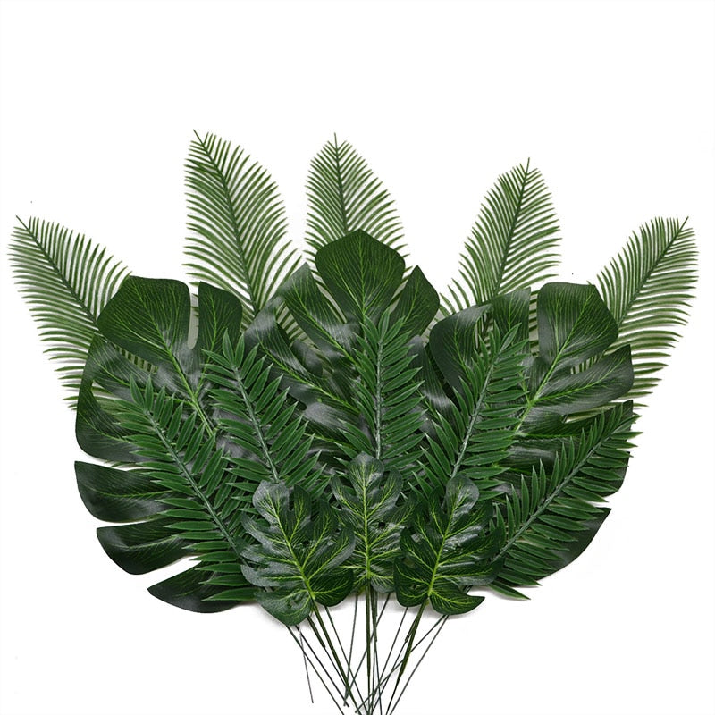 Artificial Plants Tropical Monstera Palm Leaves