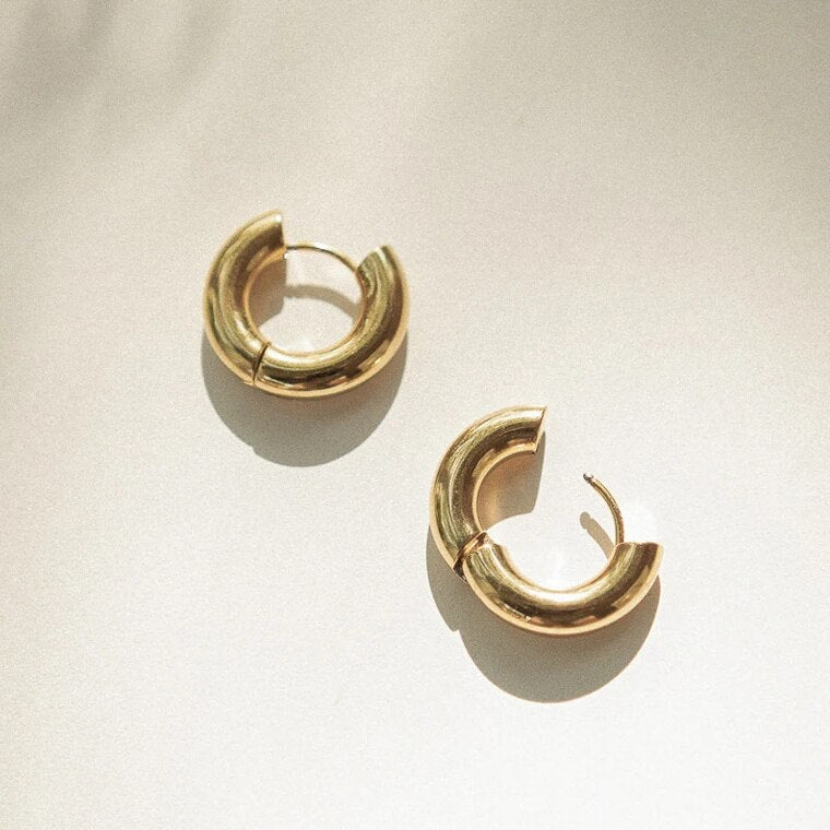 Minimalist Geometric Chunky Hoop Earrings