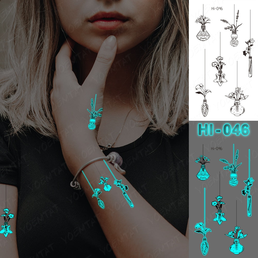 Blue Luminous Glow Tattoo Sticker