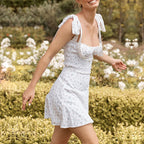Tie Shoulder Floral Mini Dress