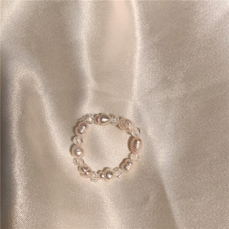 4 Pcs Pearl Stone Heart Ring