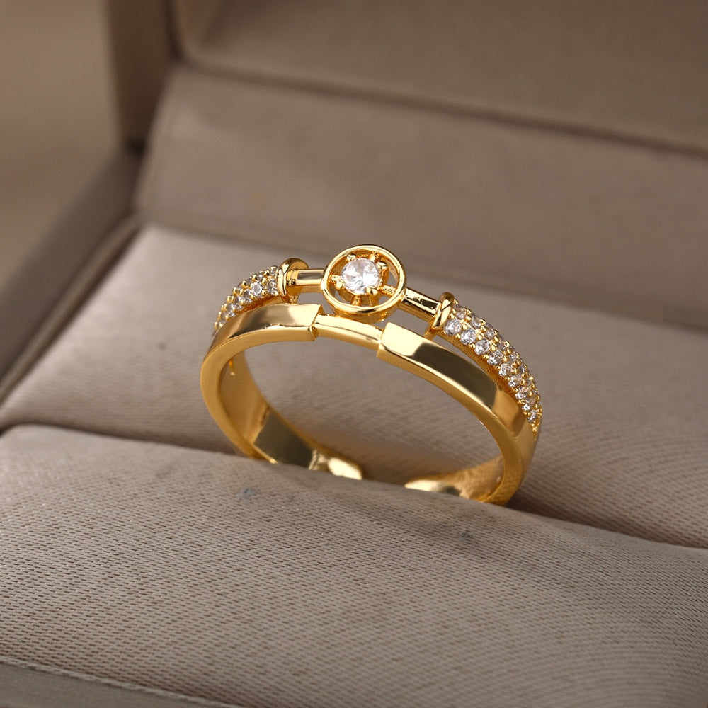 Gold Ring Star Women