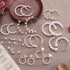 Pearl Round Hoop Earrings