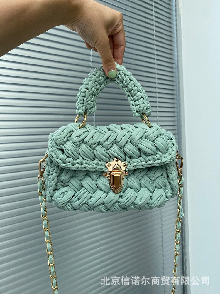 Shoulder Crossbody Rope Knitting Mini Bag