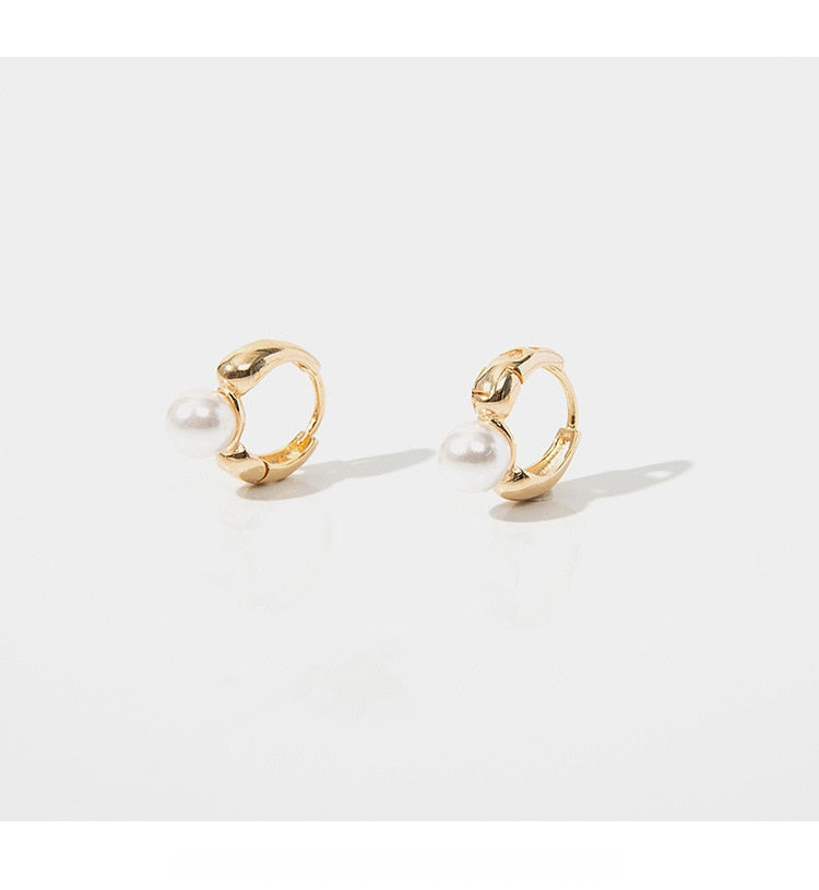 Pearl Gold Hoop Gold/Silver Earring