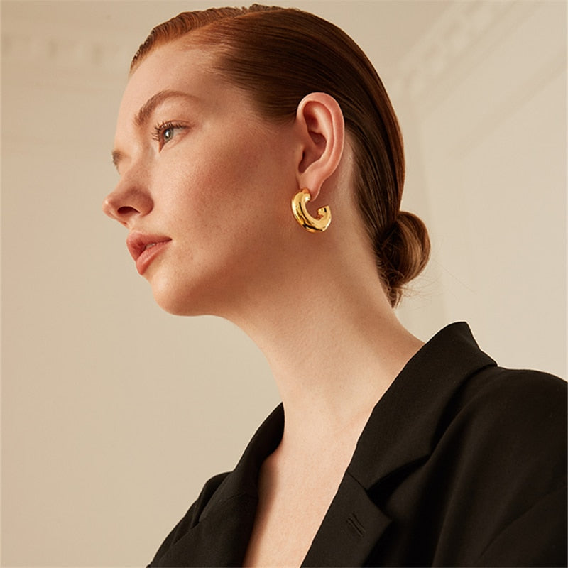 Minimal Round Gold/Silver Hoop Earrings