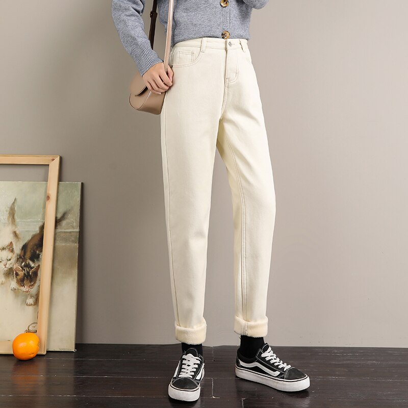Double Layer Thermo High Waist Jeans
