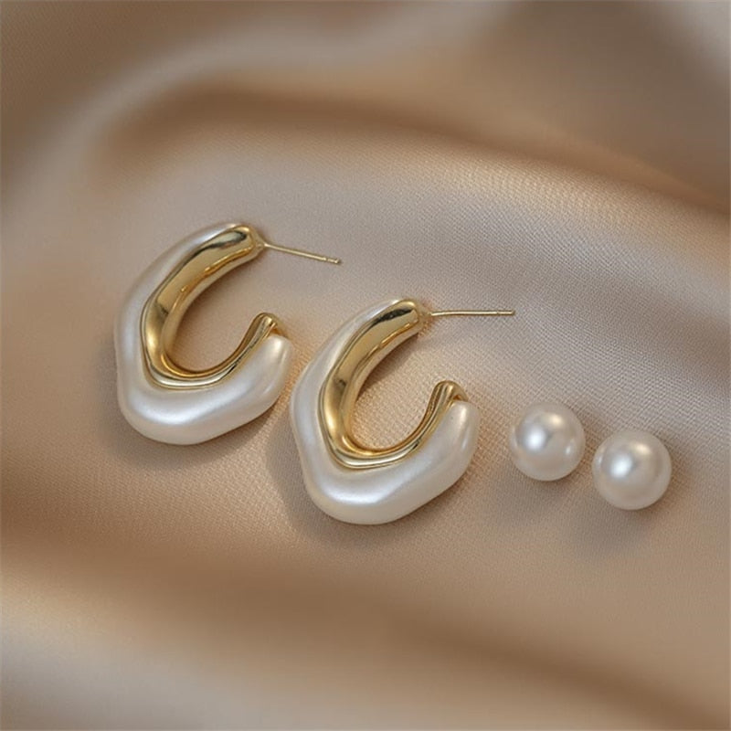 White Pearl Earrings