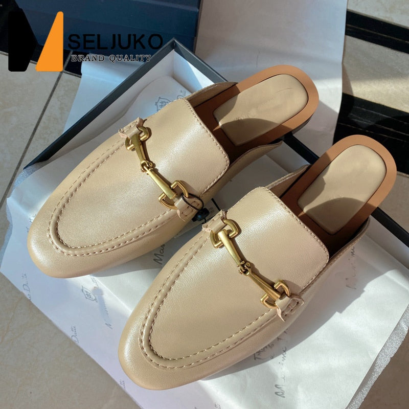Leather Mules Shoes