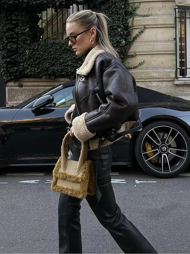 Thick Warm Faux Shearling Jacket Coat