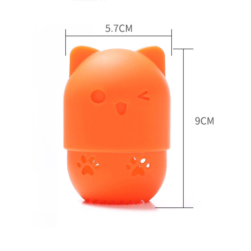 Portable Kitten Silicone Powder Puff Blender Holder