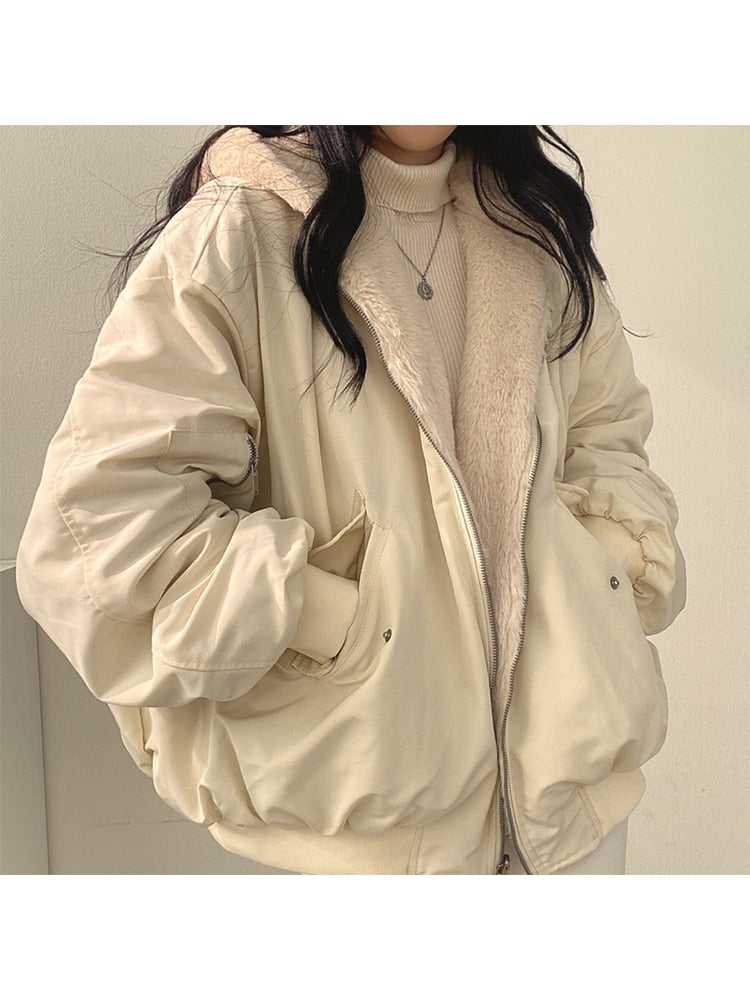 Lambs Wool Basic Cotton Coat