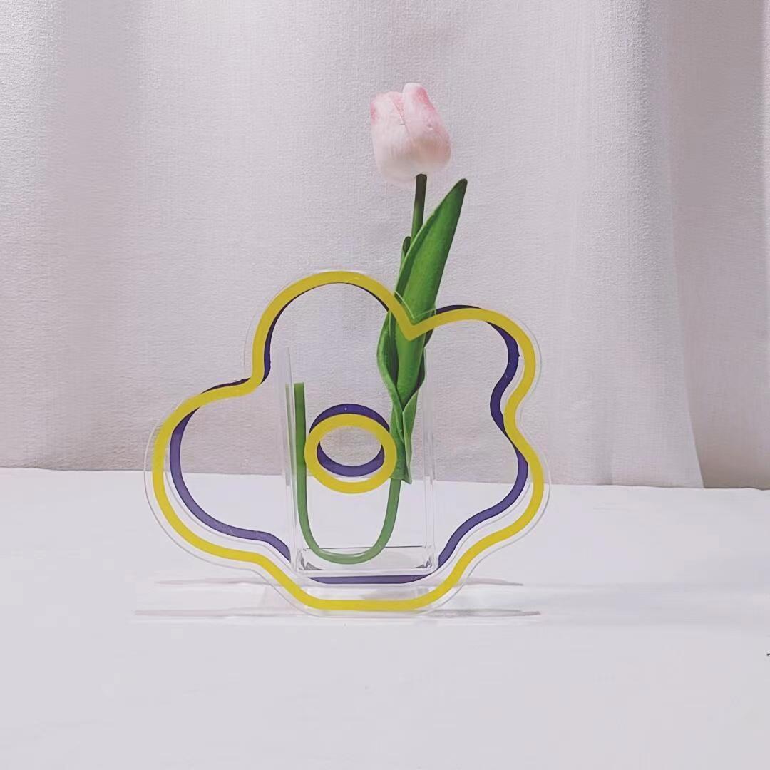 Acrylic Colorful Flower Shape Vase