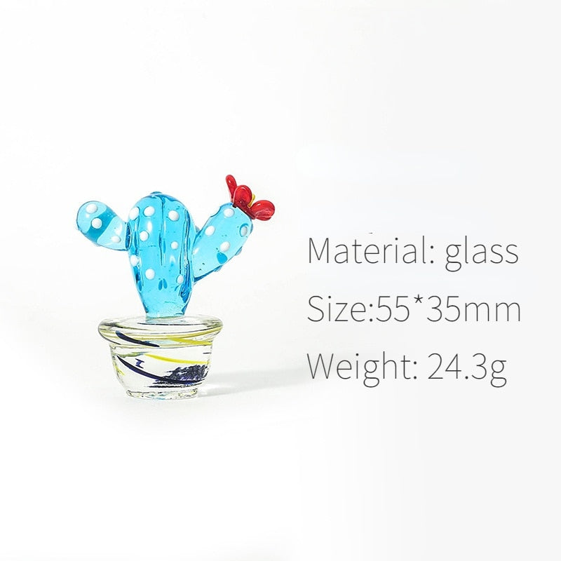 Glass Cactus Decor