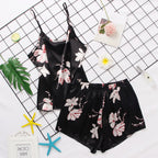 Silk Satin Floral Pajama Set