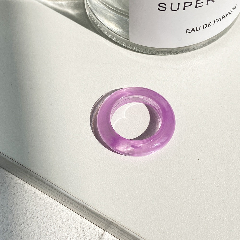 Transparent Resin Geometric Ring