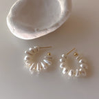 Irregular Freshwater Pearl Hoop Earrings
