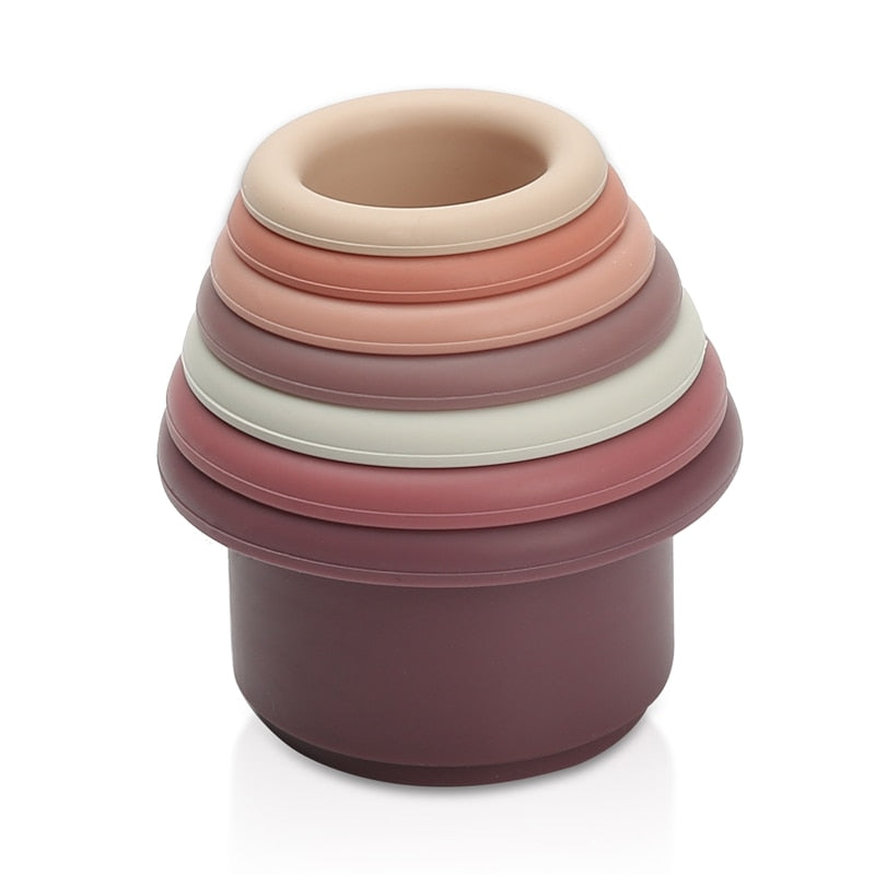 1Set Silicone Stacking Cups Montessori Toy