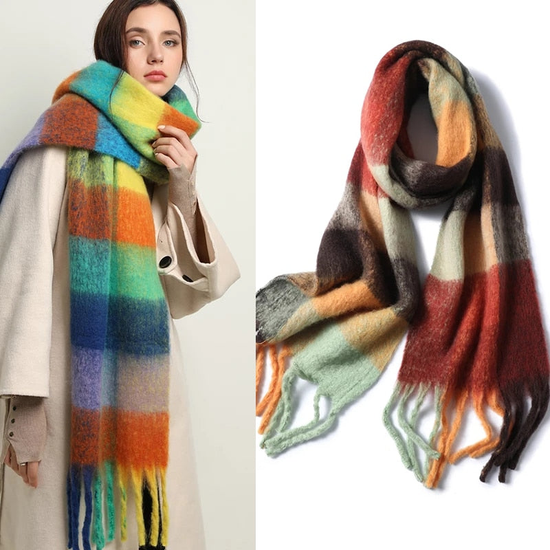 Oversize Plaid Scarf
