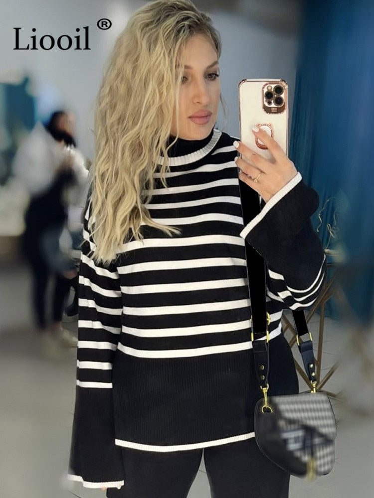 Black And White Stripe Sweater