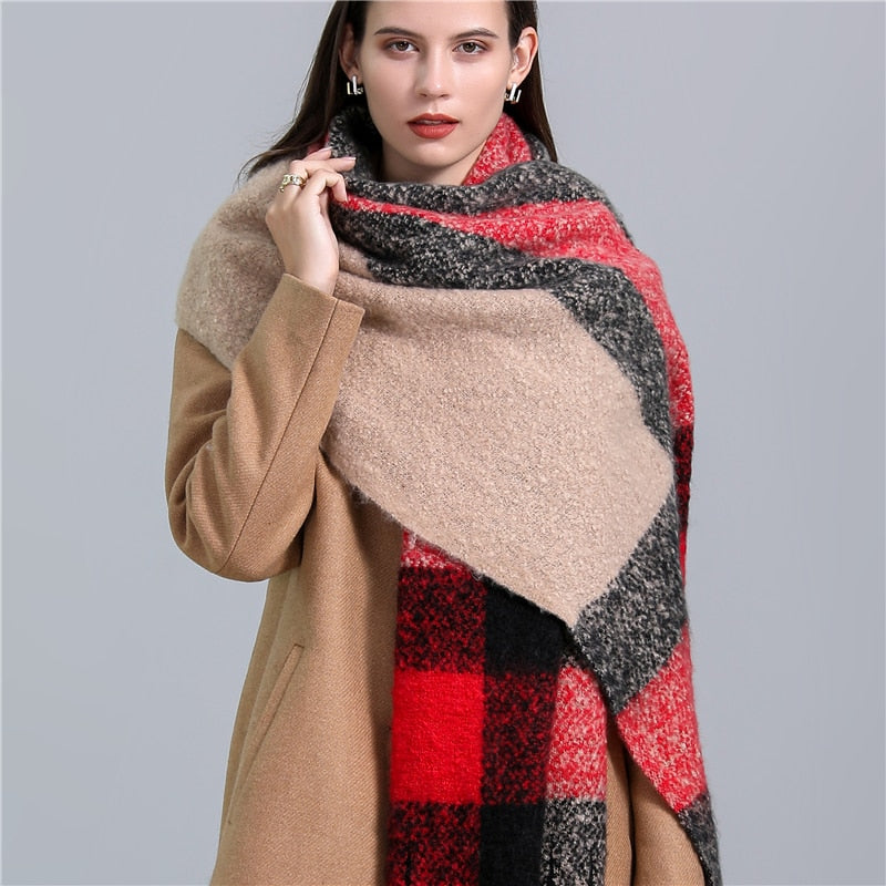 Oversize Plaid Scarf