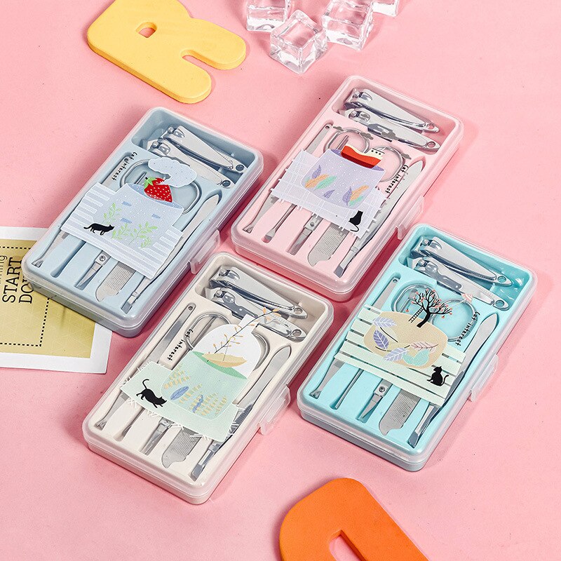 7pcs/set Cartoon Stainless Steel Nail Scissors Set