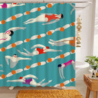 Swimming Theme Cartoon Shower Curtain