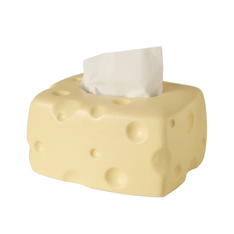 Ceramic Cheese Shape Tissue Box