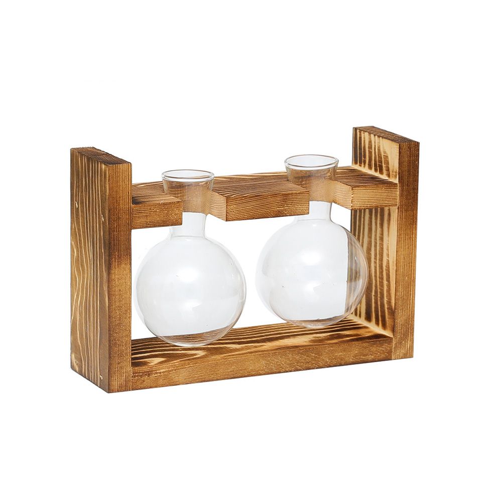 Glass and Wood Vase