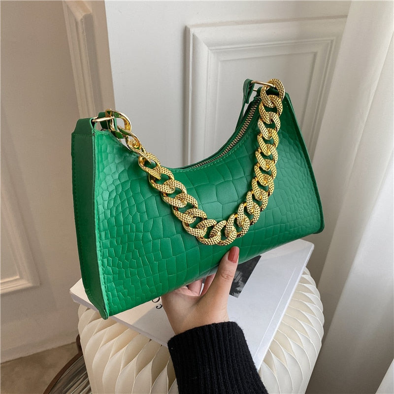 Crocodile PU Leather Shoulder Bag
