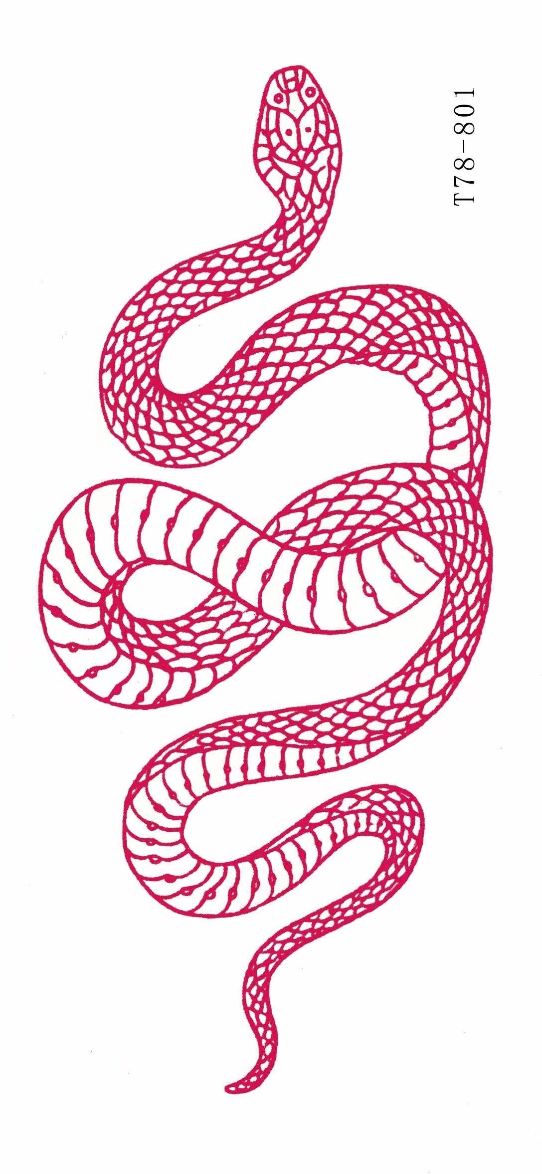 Black Snake Temporary Tattoo Stickers