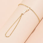 Pearl Chain Bracelet Ring