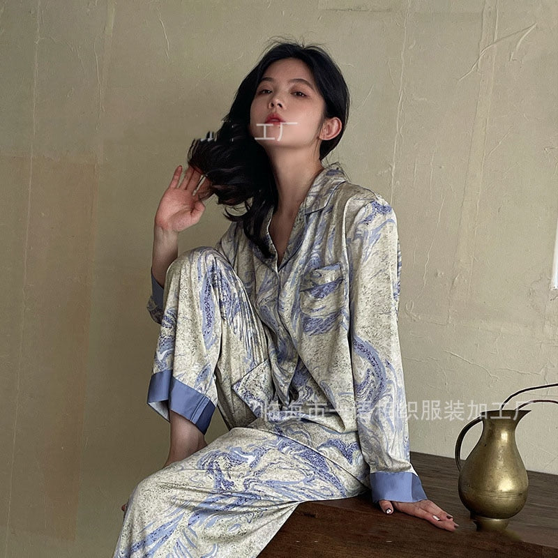 Silk Pattern Pyjama Set