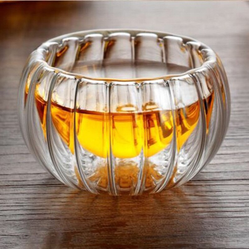 Stripe Double Wall Glass Mug