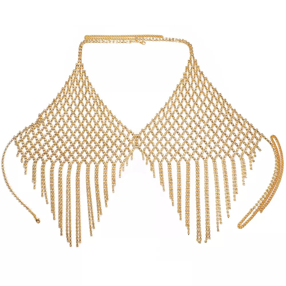 Rhinestone Bra Chain